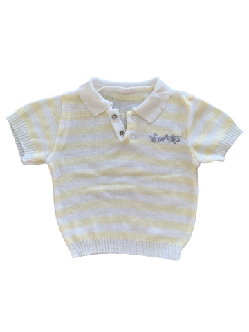 Polo maille rayé vitamines jaune - 9 mois
