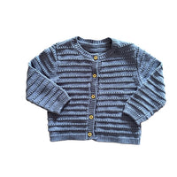 Gilet maille ajourée bleu - 12 mois