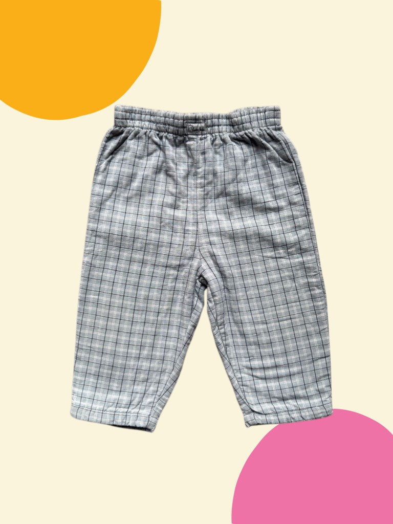Pantalon carreaux gris - 12/18 mois