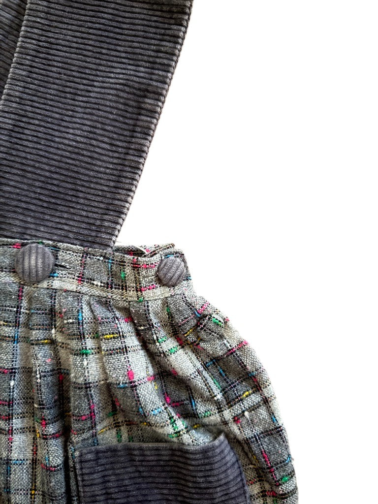 Robe tablier laineuse grise - 8 ans