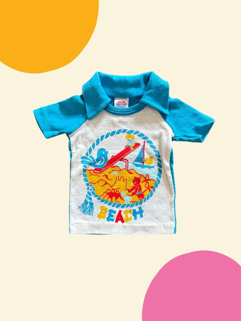 Ensemble court bleu plage - 6 mois