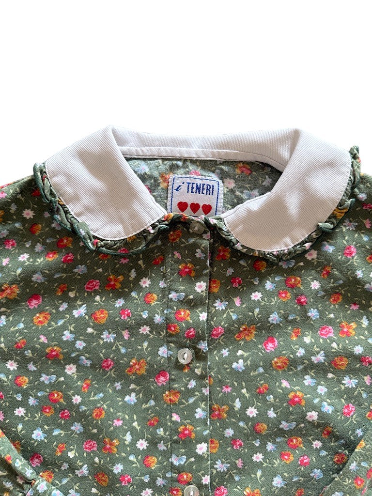 Chemise fleuries verte - 5 ans