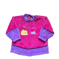 Robe pull velours chat et souris rose - 6 mois