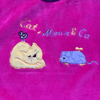 Robe pull velours chat et souris rose - 6 mois
