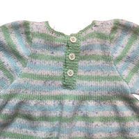 Robe tricot rayée verte - 3 mois