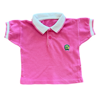 Polo rose brodé lion - 6 mois