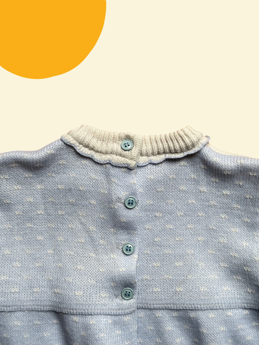 Robe tricot enfant lapin bleu et blanc - 18 mois