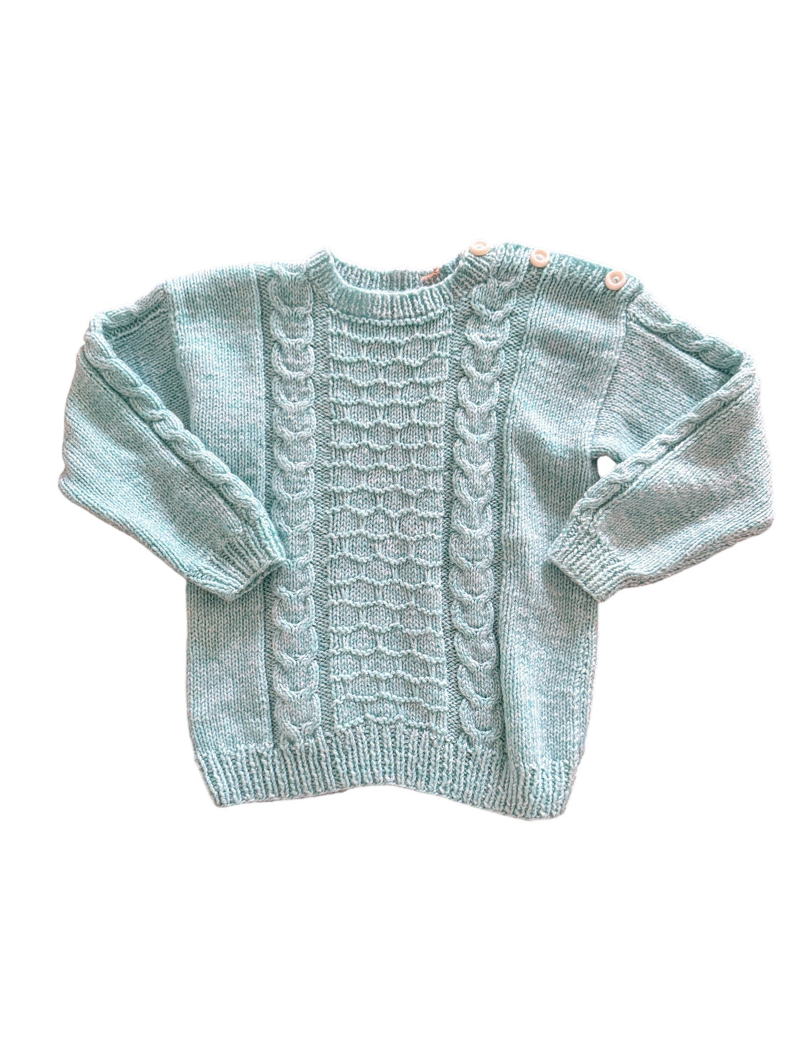 Pull torsadé bleu ciel chiné - 5 ans