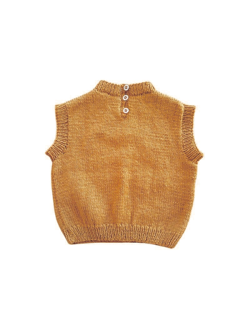 Pull sans manches marron - 24 mois