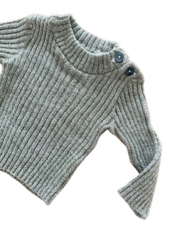 Pull vert chiné - 6 mois