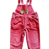 Salopette rayée velours côtelé rose - 24 mois