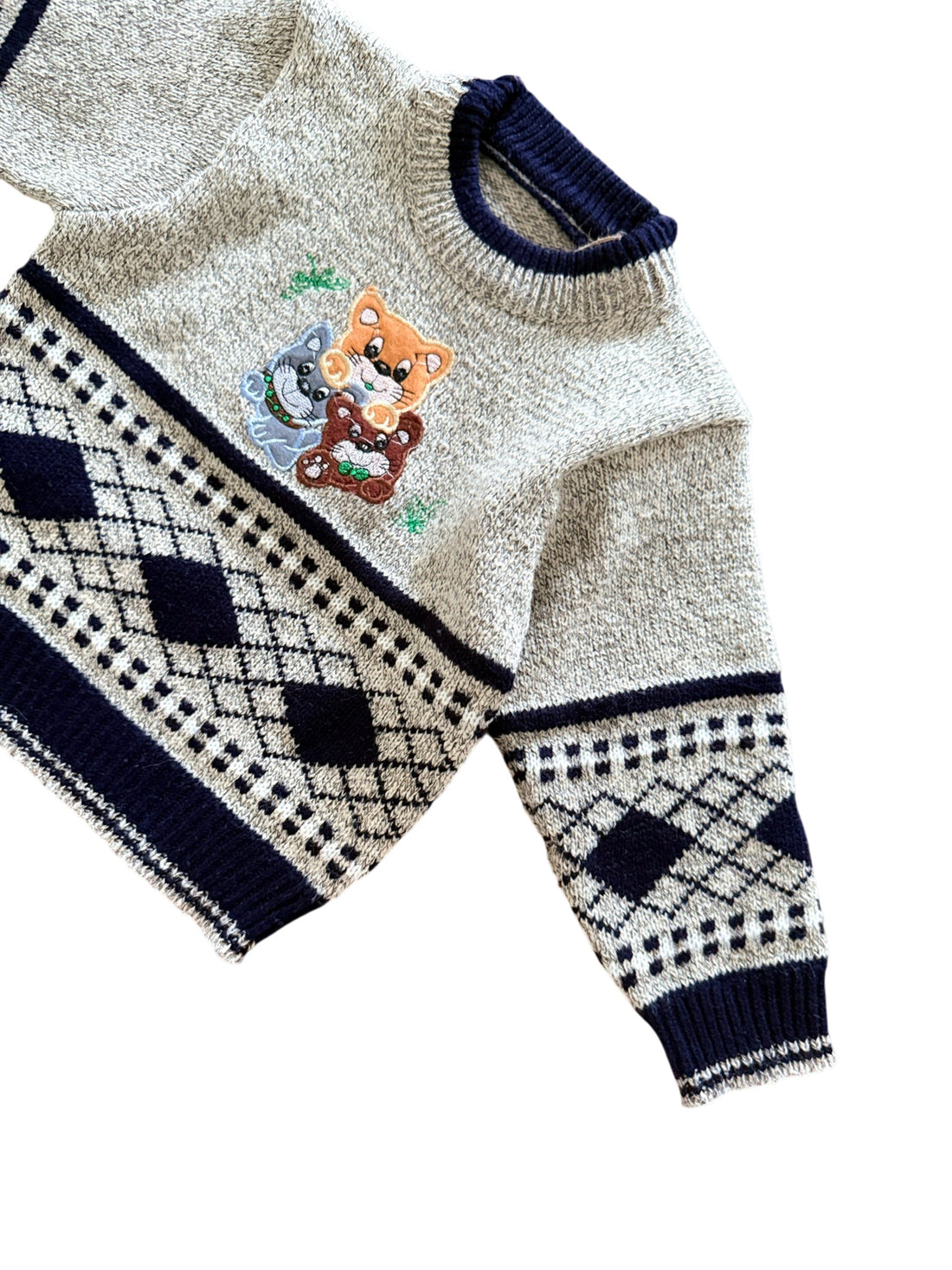 Pull chaton gris et noir - 2/3 ans