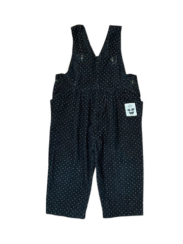 Salopette velours côtelé noir à pois - 12 mois