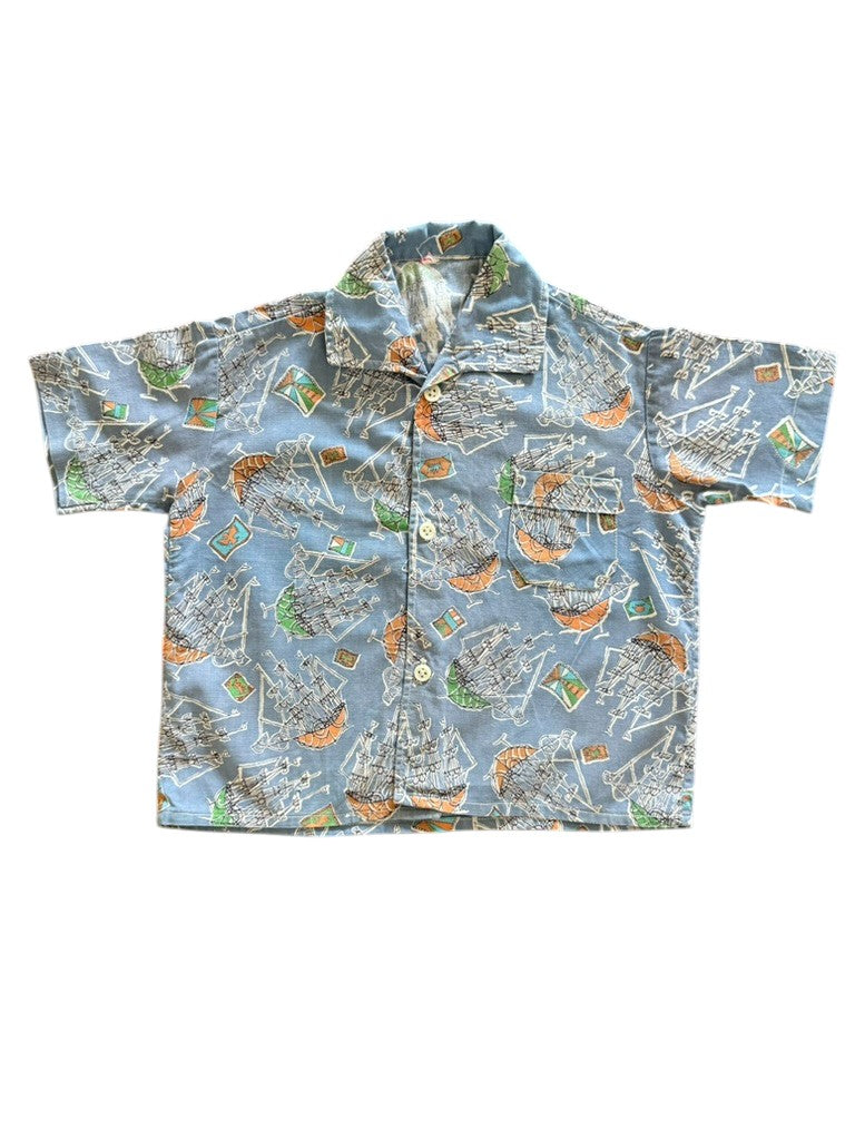 Chemisette bateaux bleue - 24 mois