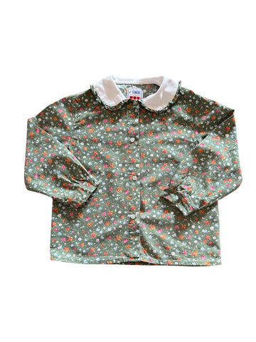 Chemise fleuries verte - 5 ans