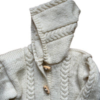 Gilet torsadé écru à capuche - 18/24 mois