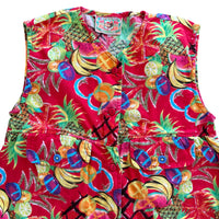 Combinaison fruits tropiques rouge - 8/10 ans