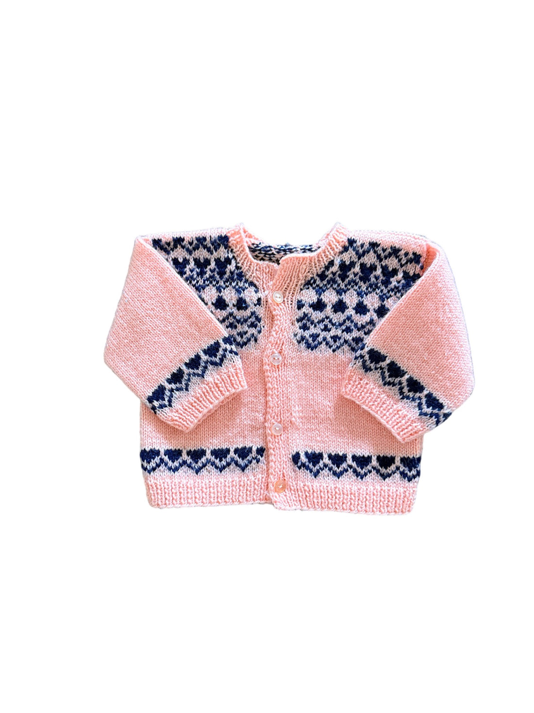 Gilet jacquard orange et marine - 6 mois