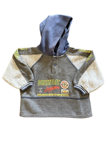 Sweat capuche gris - 18 mois