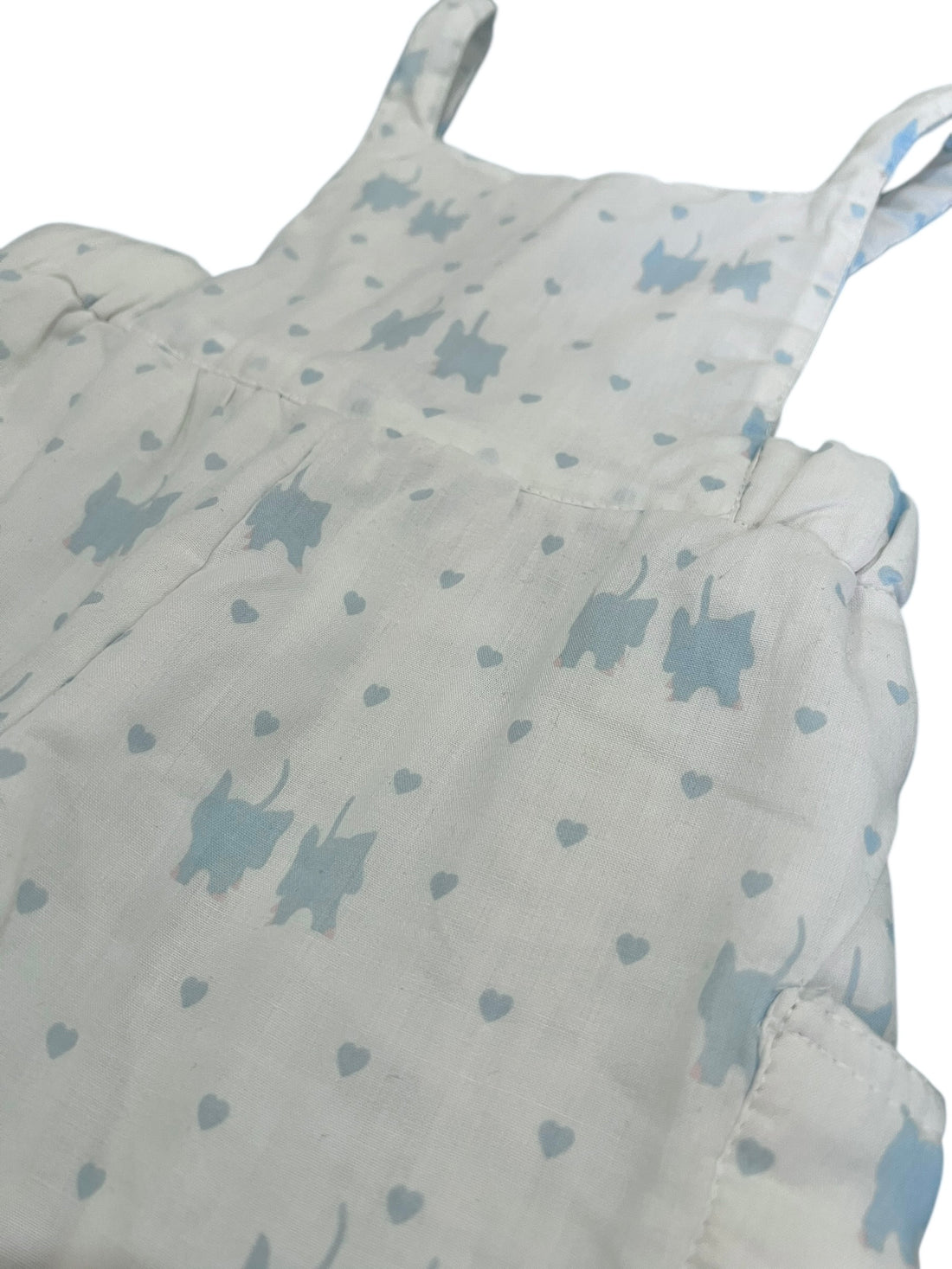 Ensemble molletonné chat bleu et blanc - 12 mois