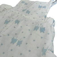 Ensemble molletonné chat bleu et blanc - 12 mois