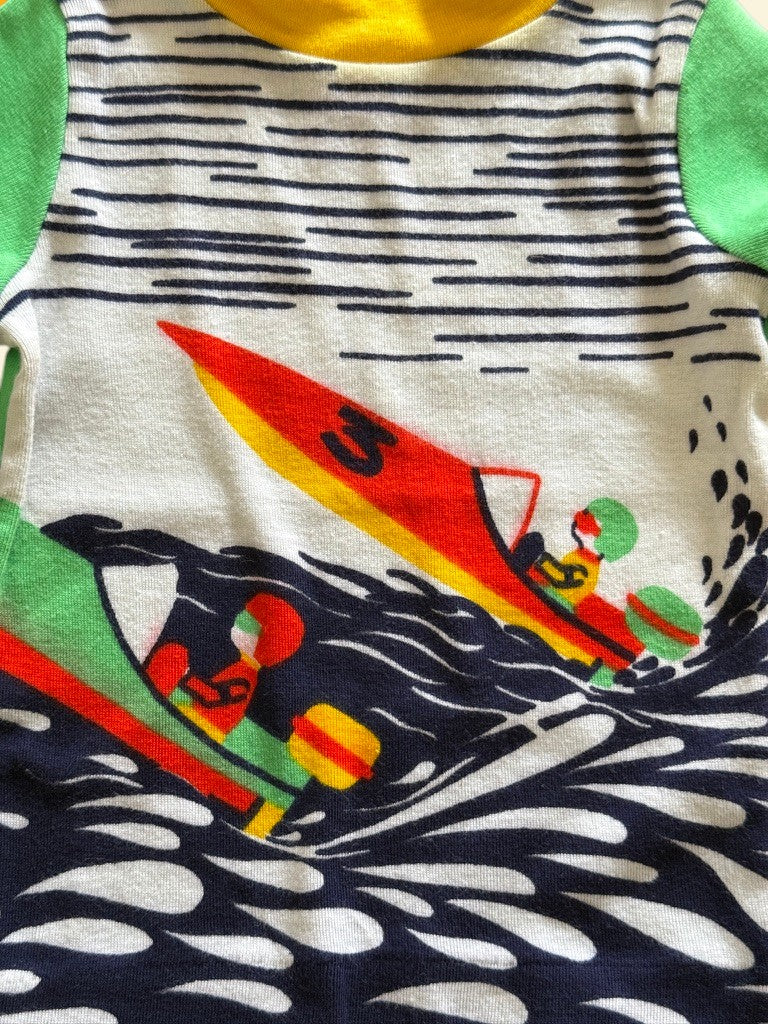 Ensemble long course bateaux vert - 24 mois