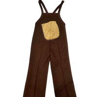 Salopette en maille marron et beige 70's - 4 ans