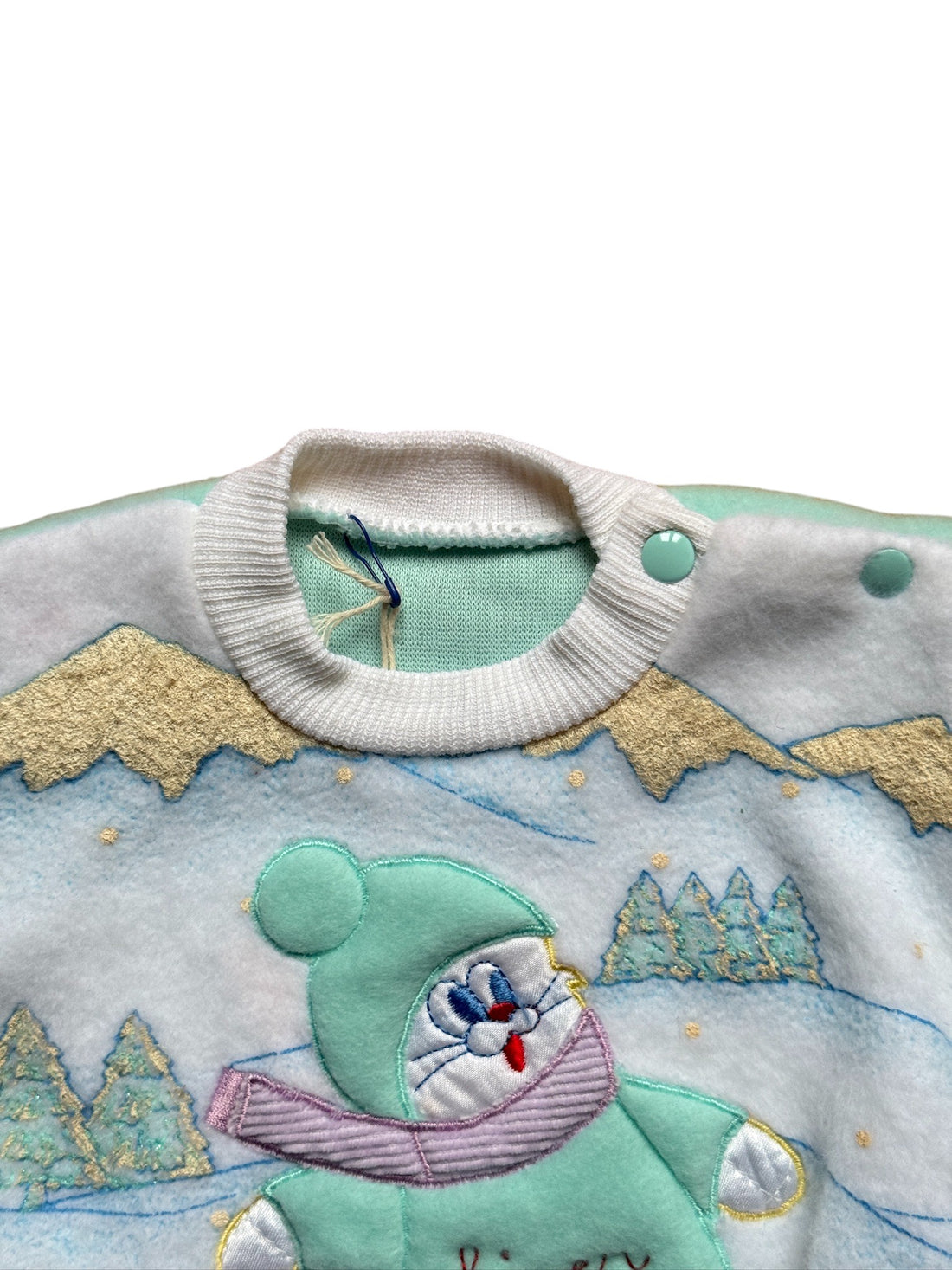 Sweat polaire brodé skieur - 12 mois
