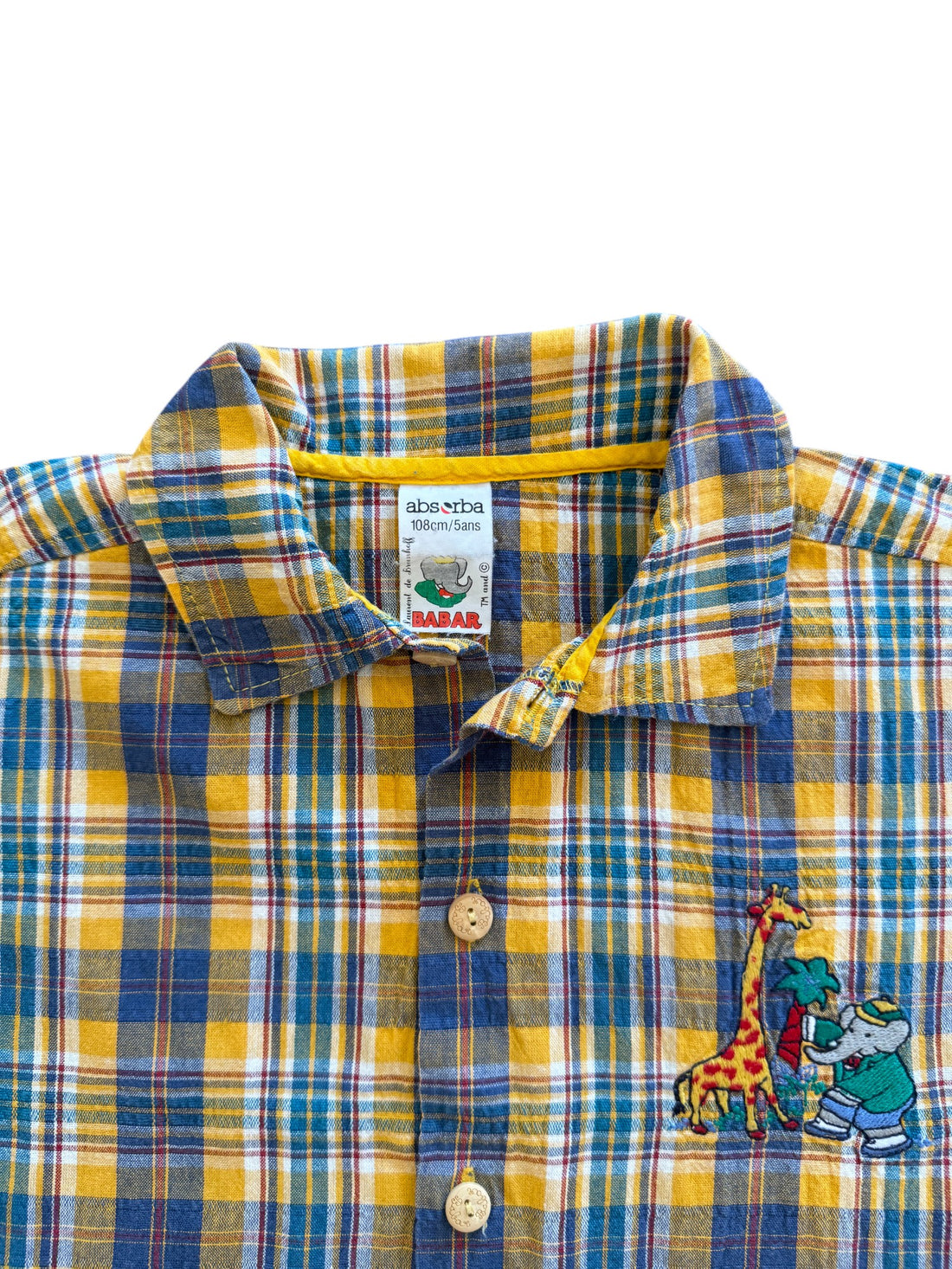 Chemisette carreaux Babar - 5 ans