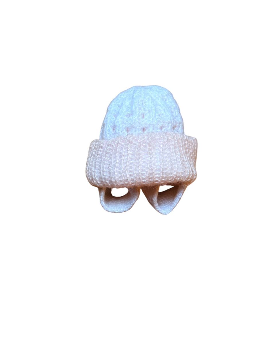 Bonnet rose clair liens - 1/2 ans