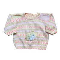 Pull chat orangé - 3 mois