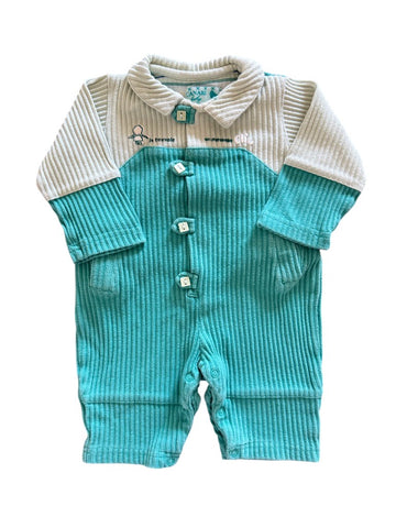 Combinaison bicolore verte - 3 mois
