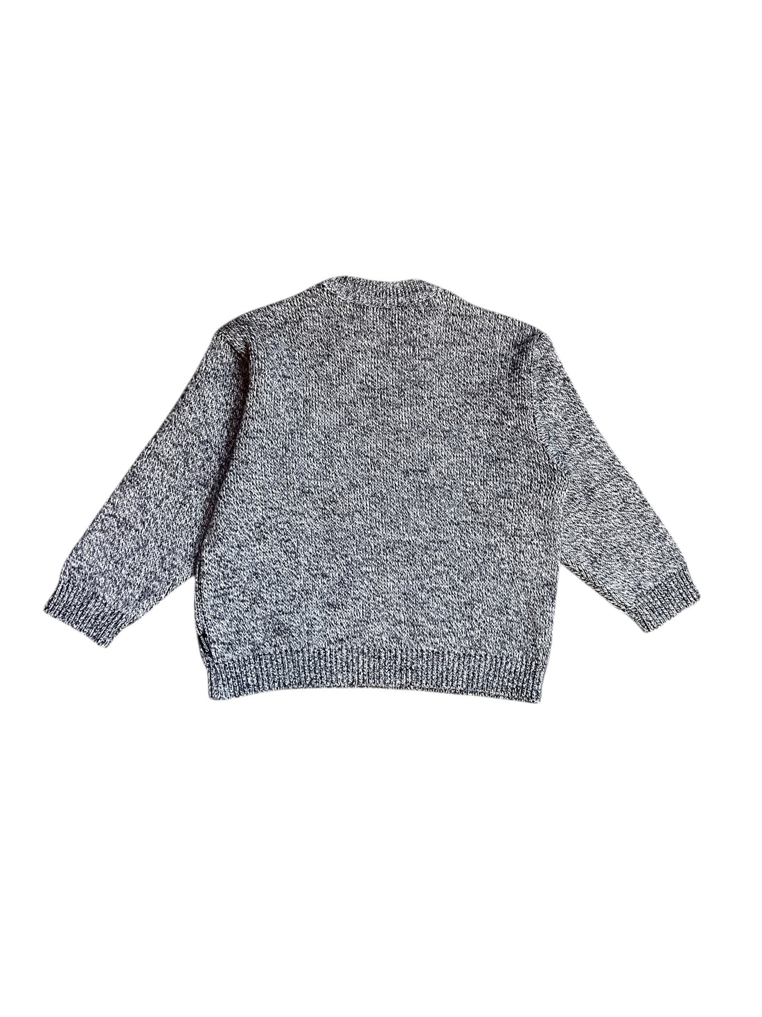 Pull gris chiné damiers - 6 ans