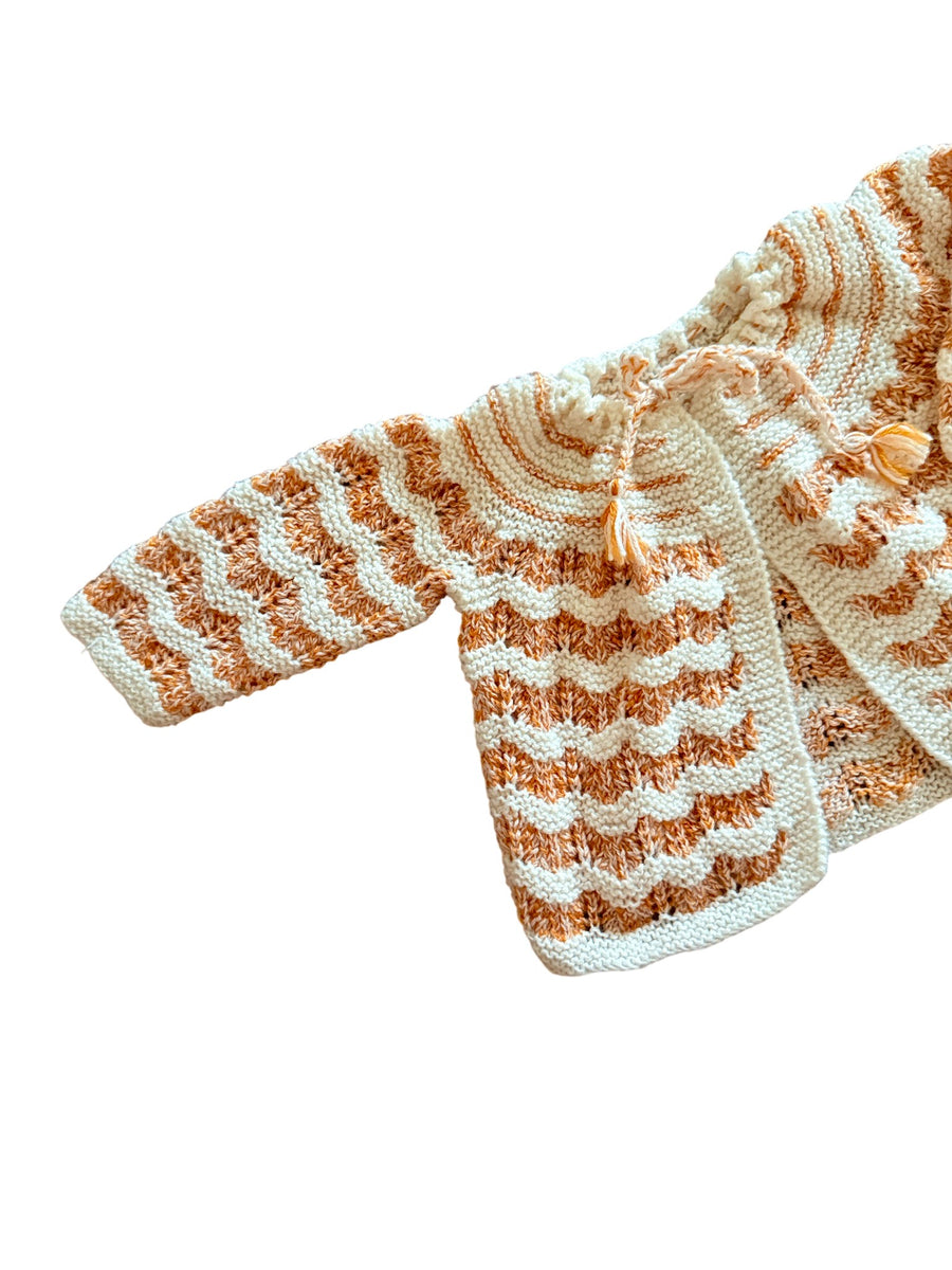 Gilet ocre et blanc - 3 mois