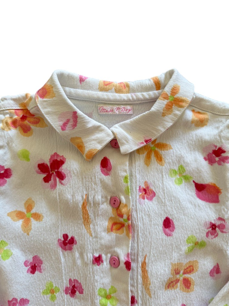 Veste denim fleurie - 8 ans