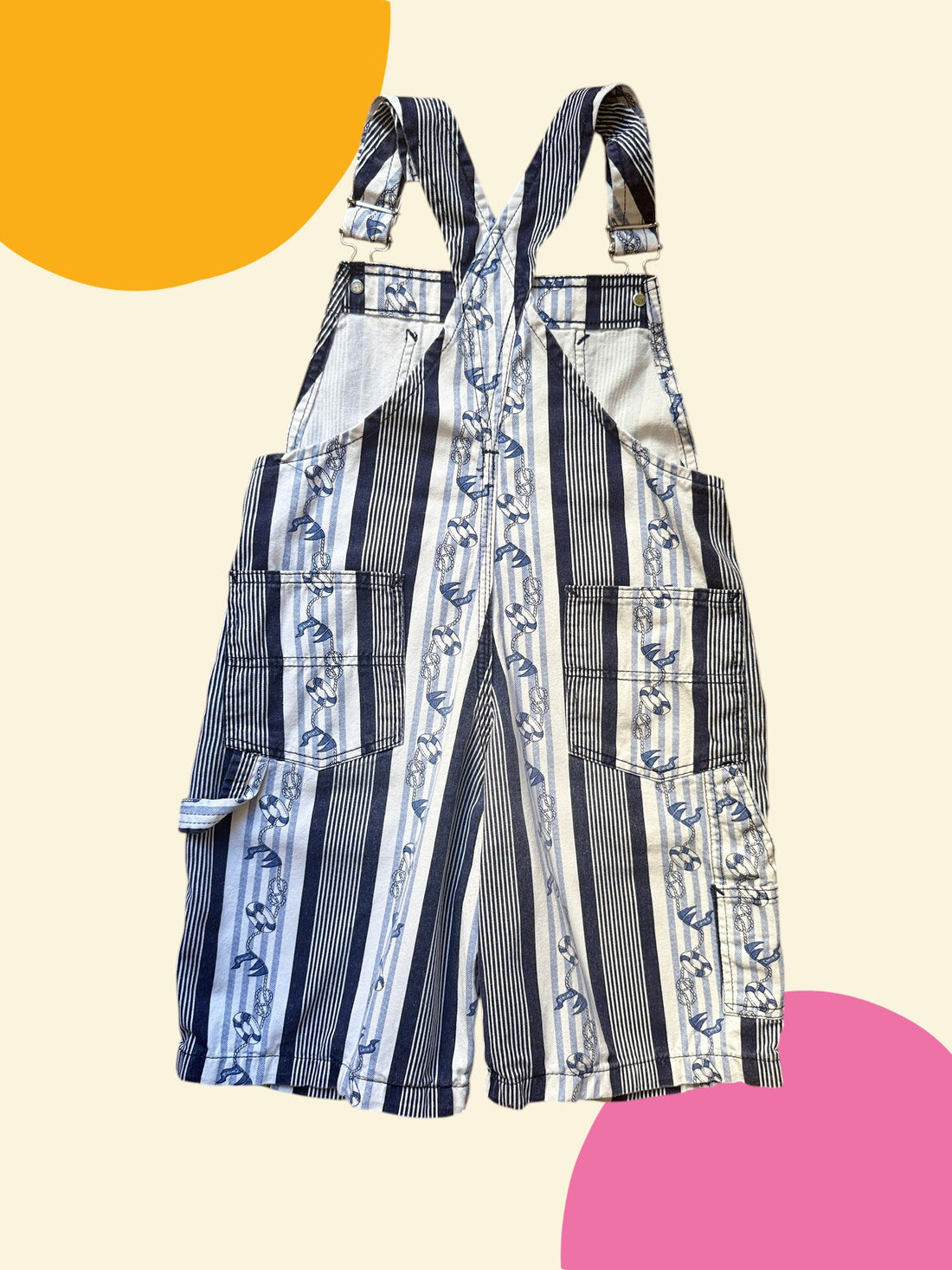 Salopette short marinière bleue - 8 ans