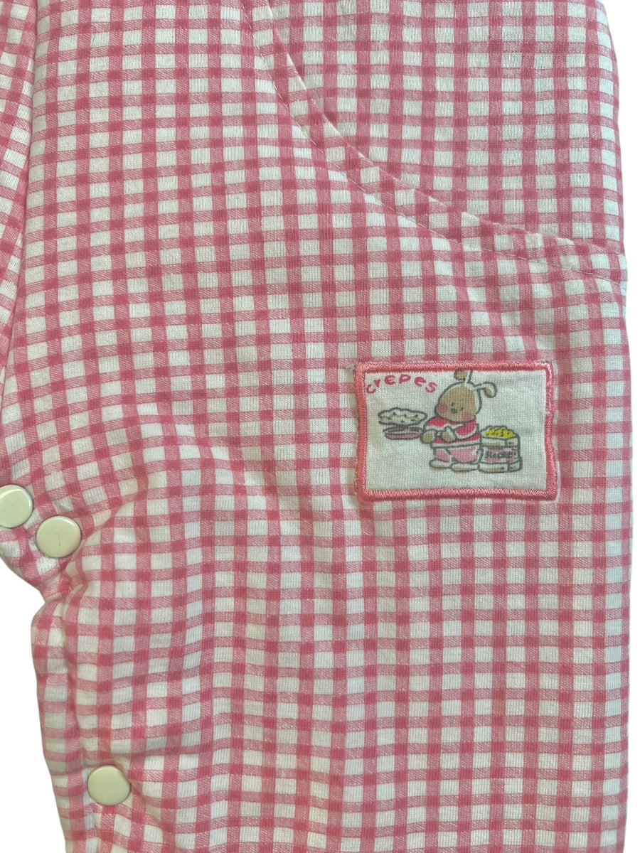 Ensemble gilet + salopette rose - 6 mois