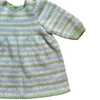 Robe tricot rayée verte - 3 mois