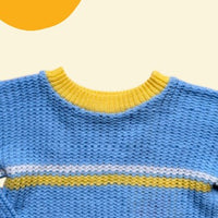 Pull ajouré bleu et jaune - 18/24 mois