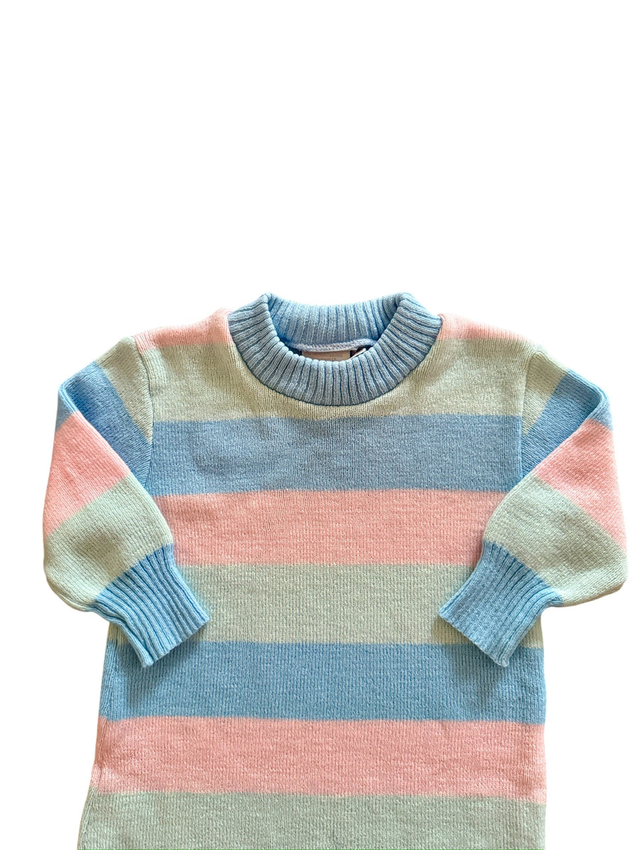 Robe pull rayée pastel - 12 mois