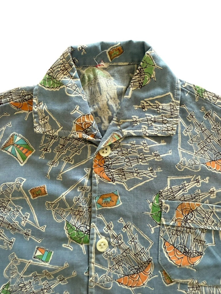 Chemisette bateaux bleue - 24 mois