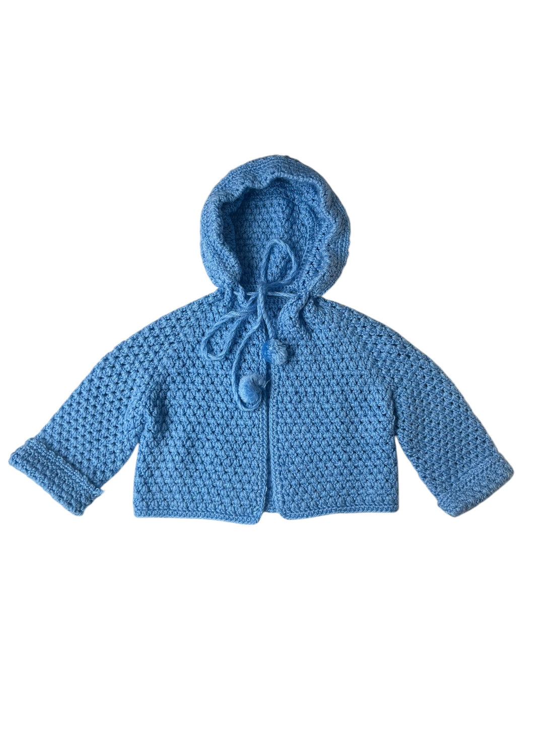 Gilet cape tricot bleue - 12 mois