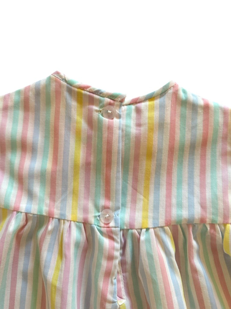 Robe rayée pastel noeud - 18 mois