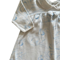 Robe molleton cigognes blanche - 12 mois