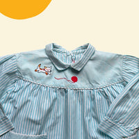 Blouse rayée bleue années 60 - 18/24 mois