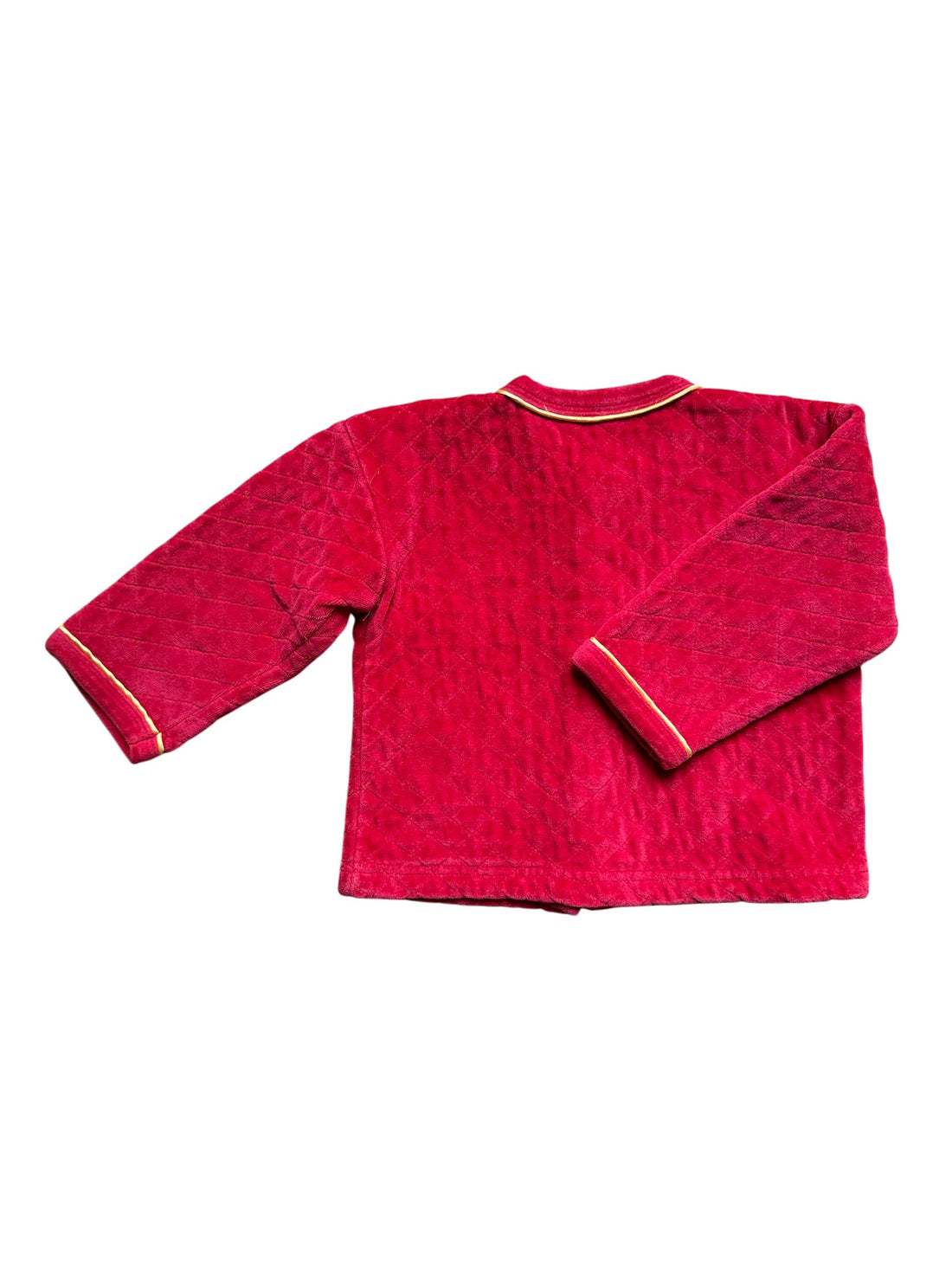 Gilet velours lisse rouge brodé made in Portugal - 12 mois