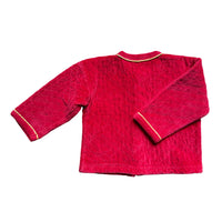 Gilet velours lisse rouge brodé made in Portugal - 12 mois