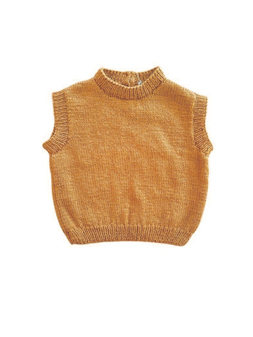 Pull sans manches marron - 24 mois