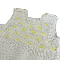 Combinaison tricot blanc et jaune - 3 mois