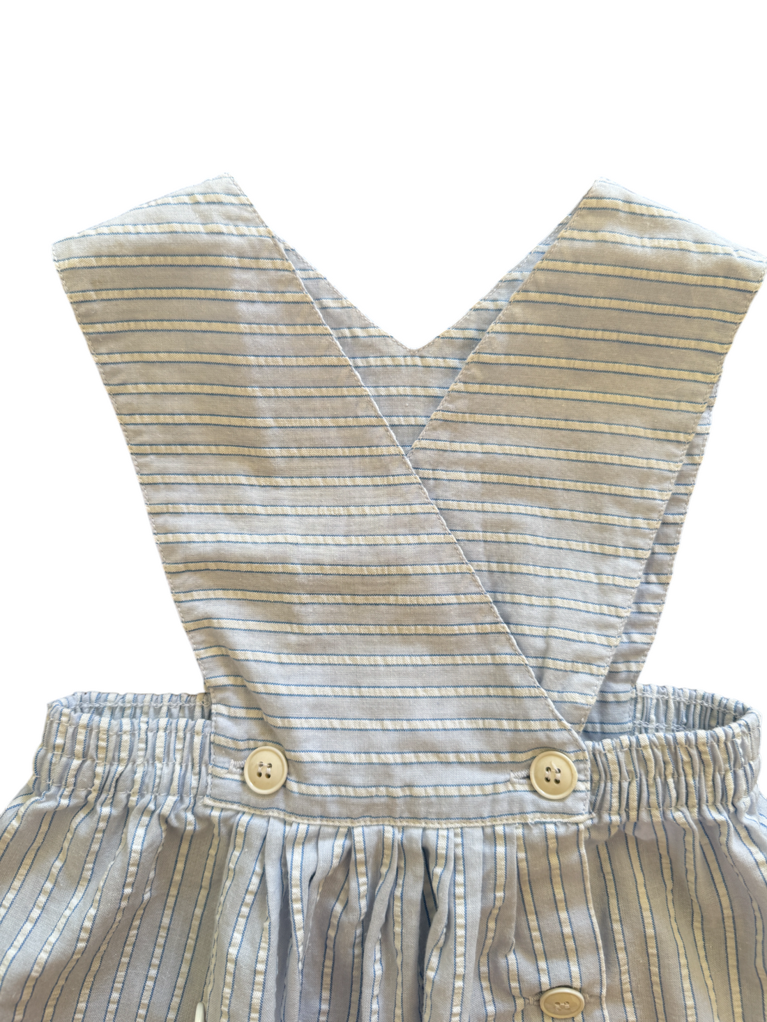 Jupe bretelles rayée bleue - 18 mois